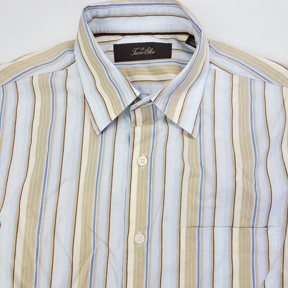 Tasso Elba Other - Tasso Elba Spa Size Small Mens Multi Stripe Long Sleeve Cotton Pocket Shirt